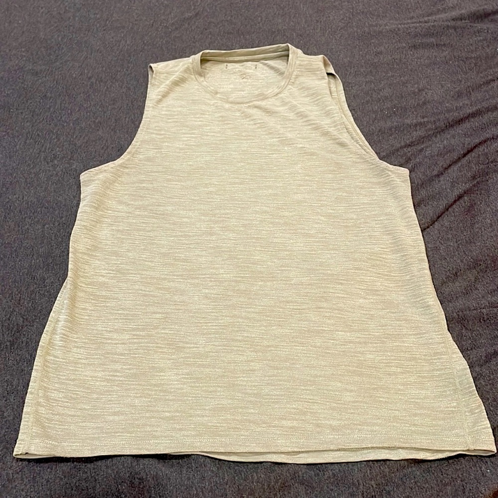 Fabletics Green Heather Sleeveless Front Row Tee Size Large